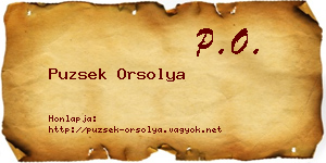 Puzsek Orsolya névjegykártya